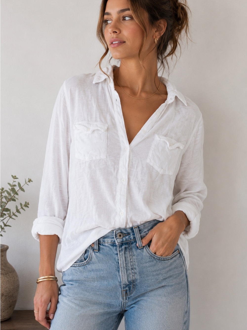 Rails White Button Up Shirt Small Lightweight